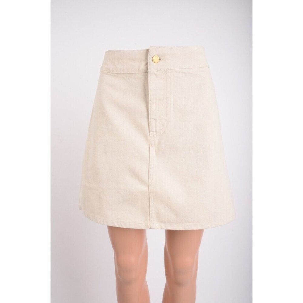 Triarchy Womens Ms.Triarchy Off White Short Denim Skirt XS EU 25 3009-201 New
